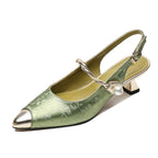 Ankle-strap Stilettos Sandals Pointed Toe Mid Heel Women's Summer